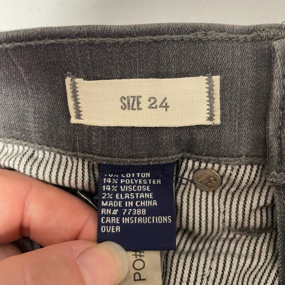 Madewell Grey Skinny Ankle Zip Jeans Size 24 - Picture 5 of 6